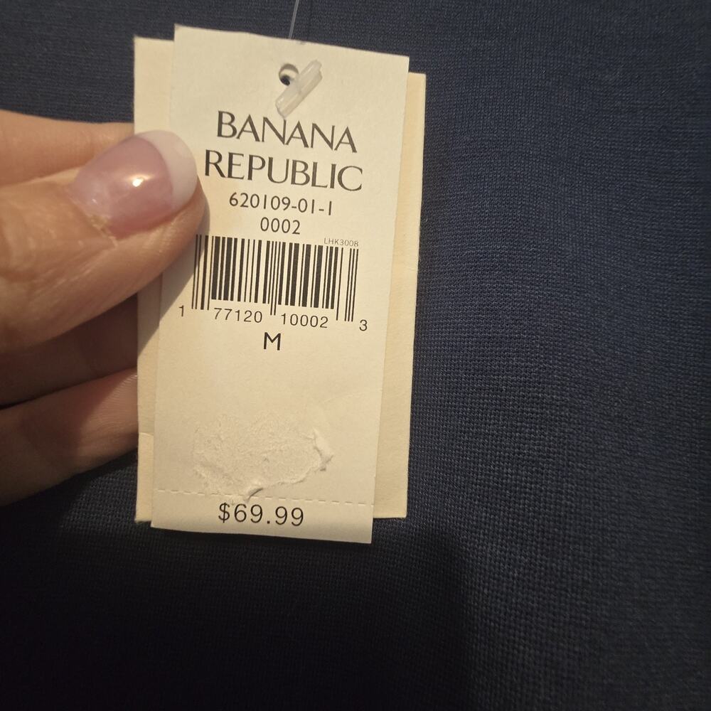 Banana Republic NEW Sleeveless Dress Womens MED Stretch Blue Preppy Business $69 - Picture 6 of 13
